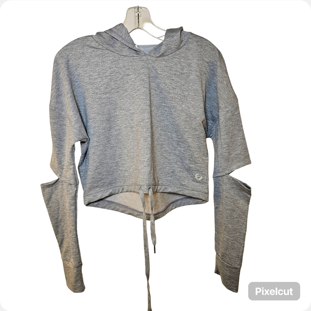Scorpio Sol Light Gray Women's Hoodie with Cut-Out Sleeves